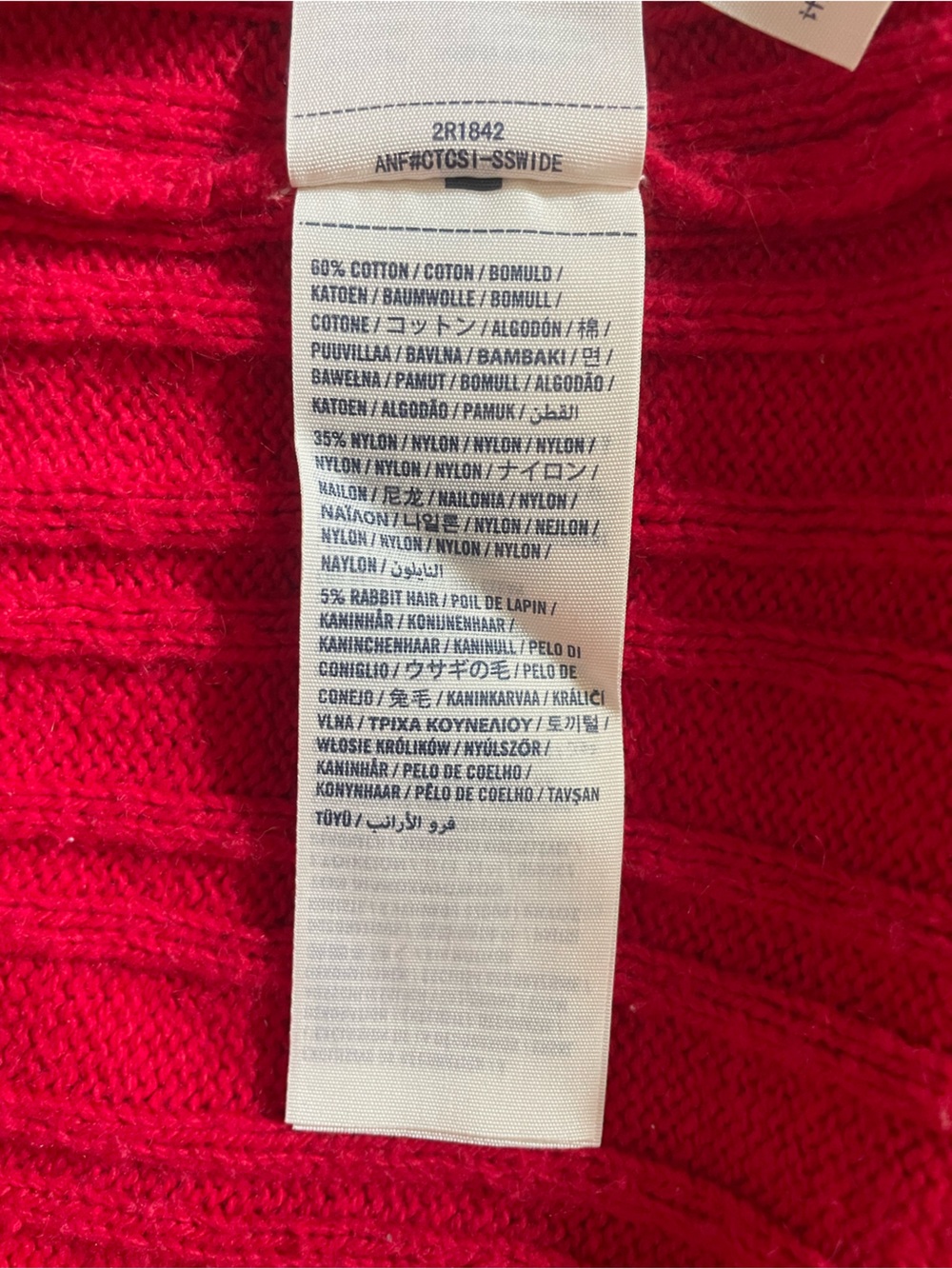 Vintage Abercrombie Red Cable-Knit Button Cardigan - Picture 5 of 5